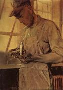 Grant Wood The Product checker oil painting on canvas